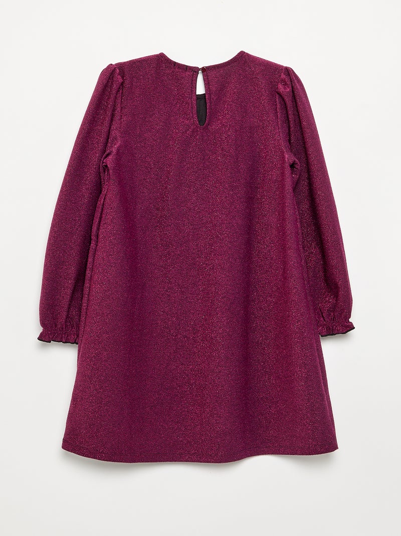 Vestido de malha brilhante com laços fantasia Vermelho - Kiabi