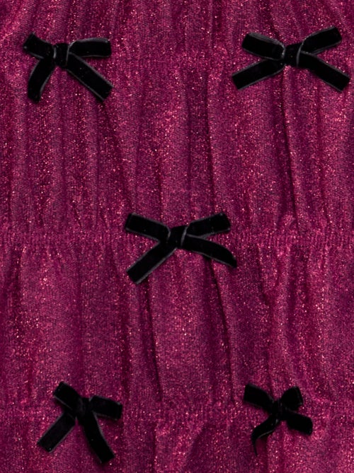 Vestido de malha brilhante com laços fantasia - Kiabi