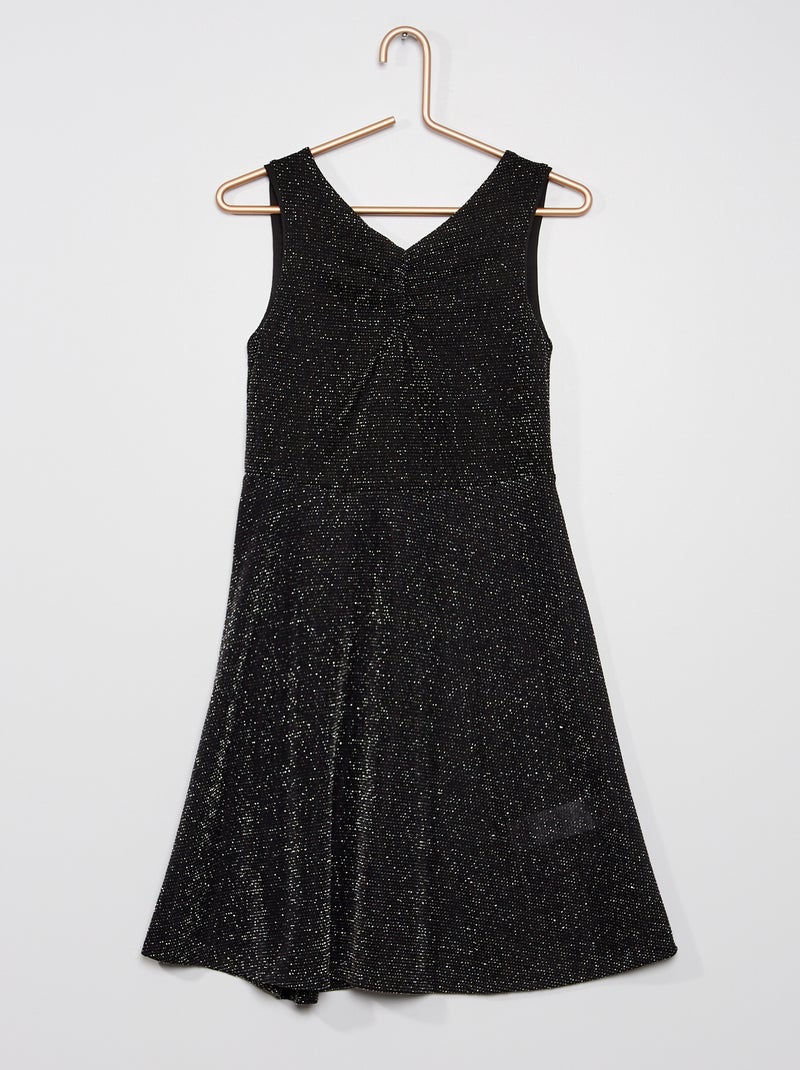 Vestido de malha brilhante Preto/ Prata - Kiabi