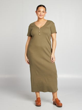 Vestido de malha canelada