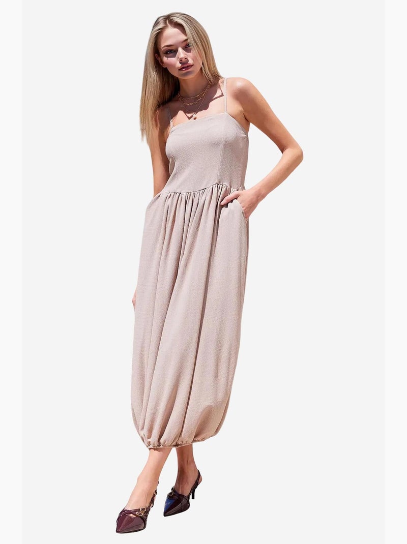 Vestido de malha com alças bdart Bege-argila - Kiabi