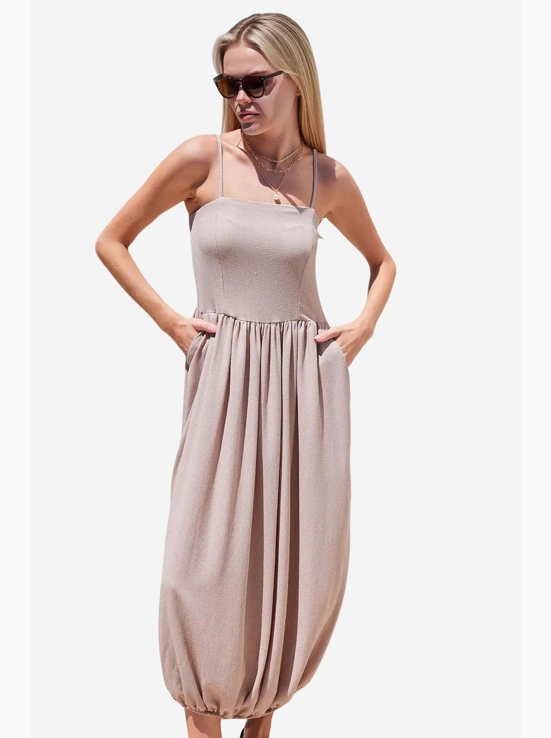 Vestido de malha com alças bdart Bege-argila - Kiabi