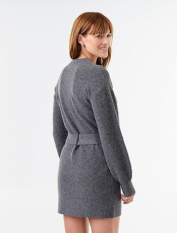 Vestido de malha com cinto