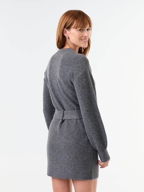 Vestido de malha com cinto - Kiabi