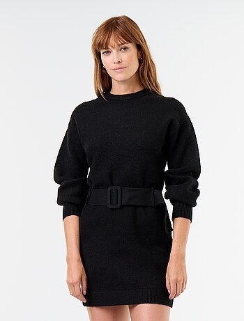 Vestido de malha com cinto