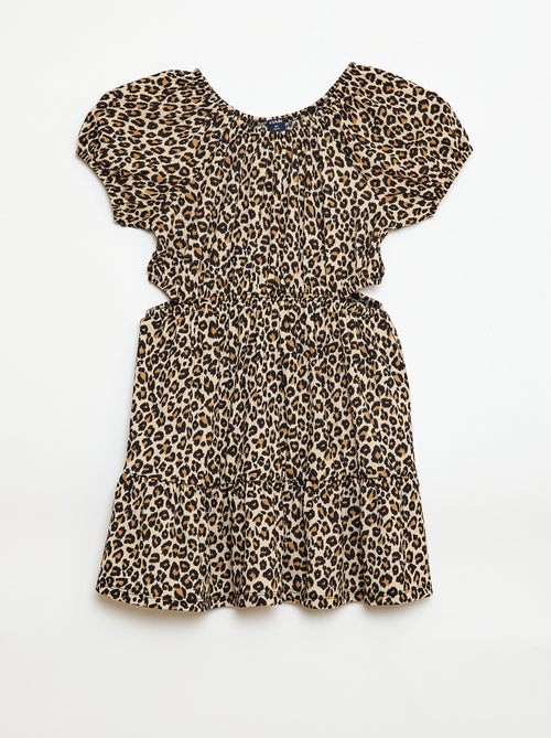 Vestido de malha com detalhes vazados nas laterais - Kiabi