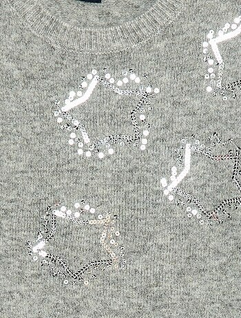 Vestido de tricô com estrelas em lantejoulas