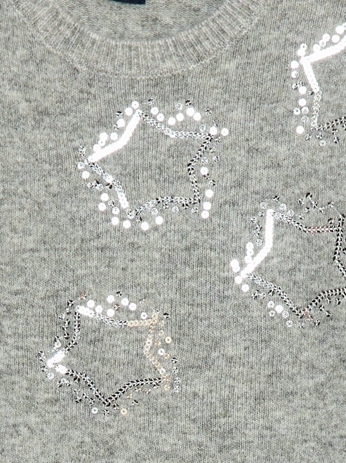 Vestido de malha com estrelas em lantejoulas - Kiabi