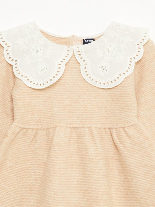 Vestido de malha com gola Peter Pan - Kiabi