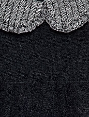 Vestido de malha com gola Peter Pan
