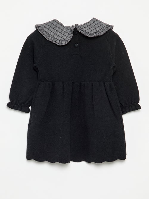 Vestido de malha com gola Peter Pan - Kiabi