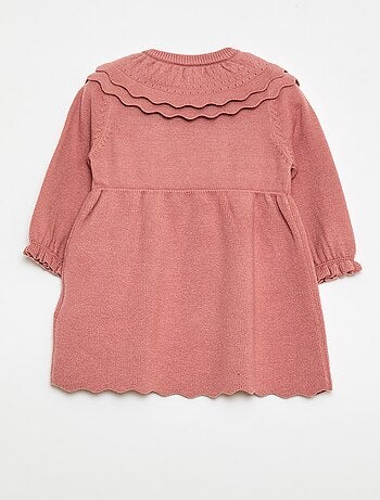 Vestido de malha com gola Peter Pan