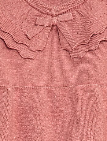 Vestido de malha com gola Peter Pan