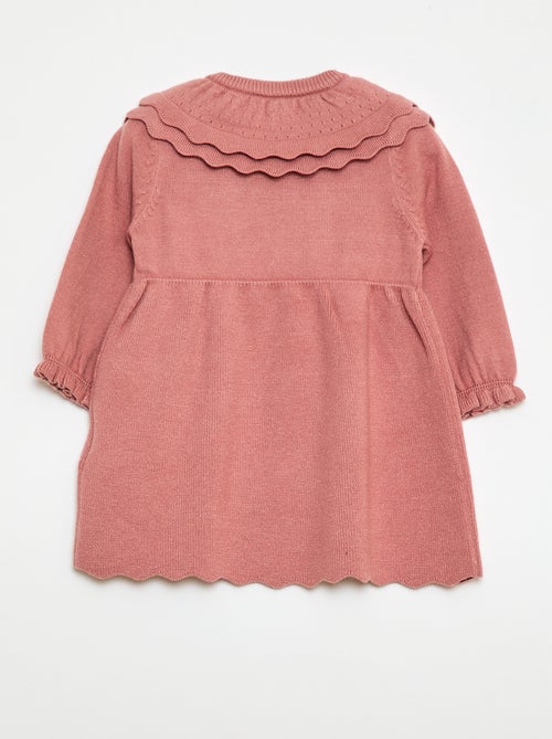 Vestido de malha com gola Peter Pan - Kiabi