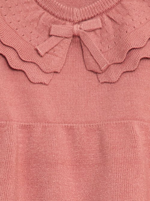 Vestido de malha com gola Peter Pan - Kiabi