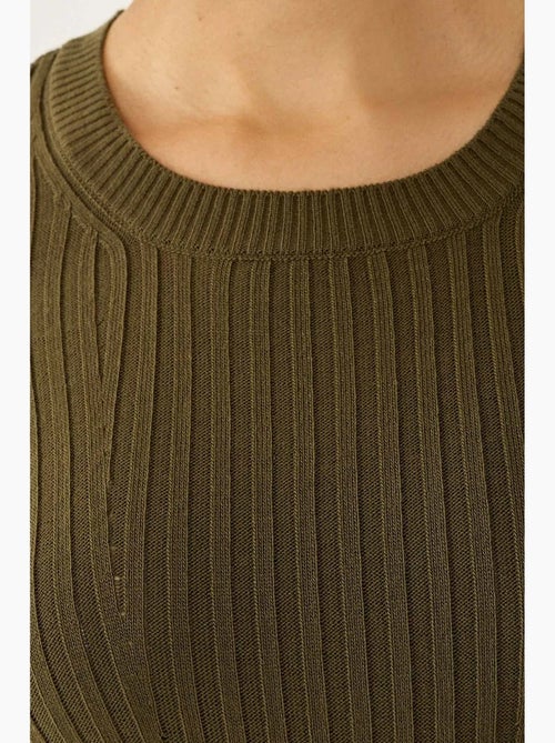 Vestido de malha com gola redonda hiccup - Kiabi Vestido de malha com gola redonda hiccup - Kiabi