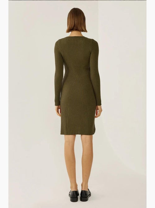 Vestido de malha com gola redonda hiccup - Kiabi Vestido de malha com gola redonda hiccup - Kiabi