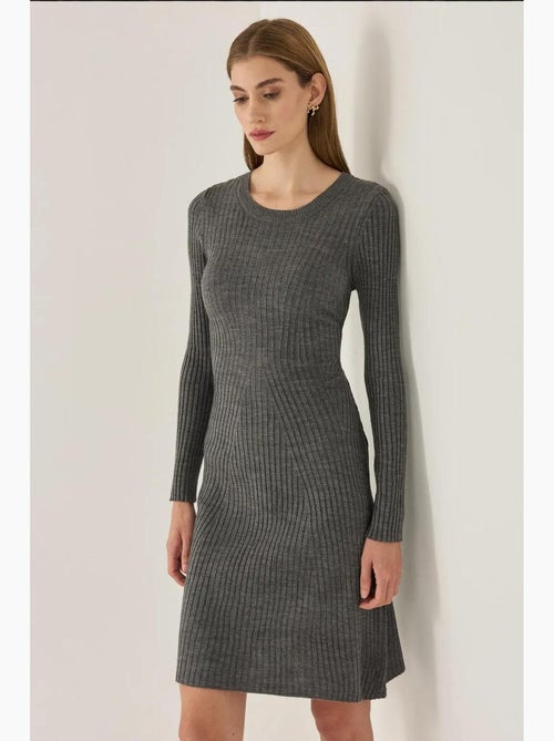 Vestido de malha com gola redonda hiccup - Kiabi Vestido de malha com gola redonda hiccup - Kiabi
