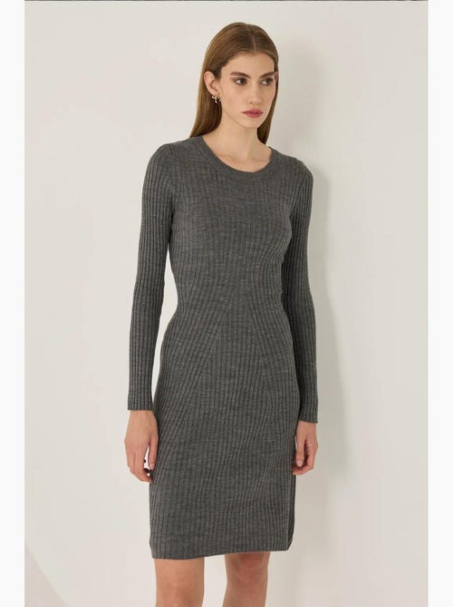 Vestido de malha com gola redonda hiccup - Kiabi Vestido de malha com gola redonda hiccup - Kiabi