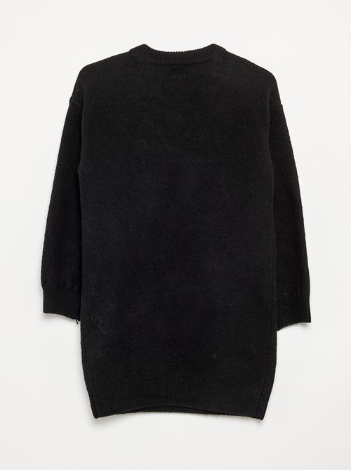 Vestido de malha com grande laço à frente - Kiabi