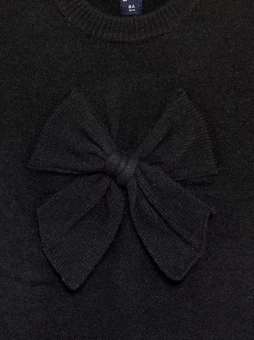 Vestido de malha com grande laço à frente - Kiabi