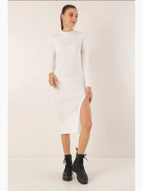 Vestido de malha com racha bdart - Kiabi