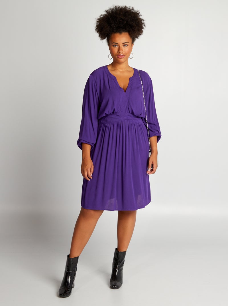 Vestido de malha crepe fluido Violeta - Kiabi
