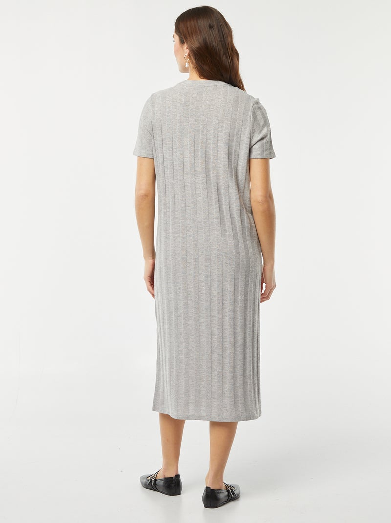 Vestido de malha fina CINZA - Kiabi