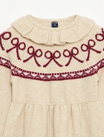 Vestido de malha fofa 'Natal' com gola babete