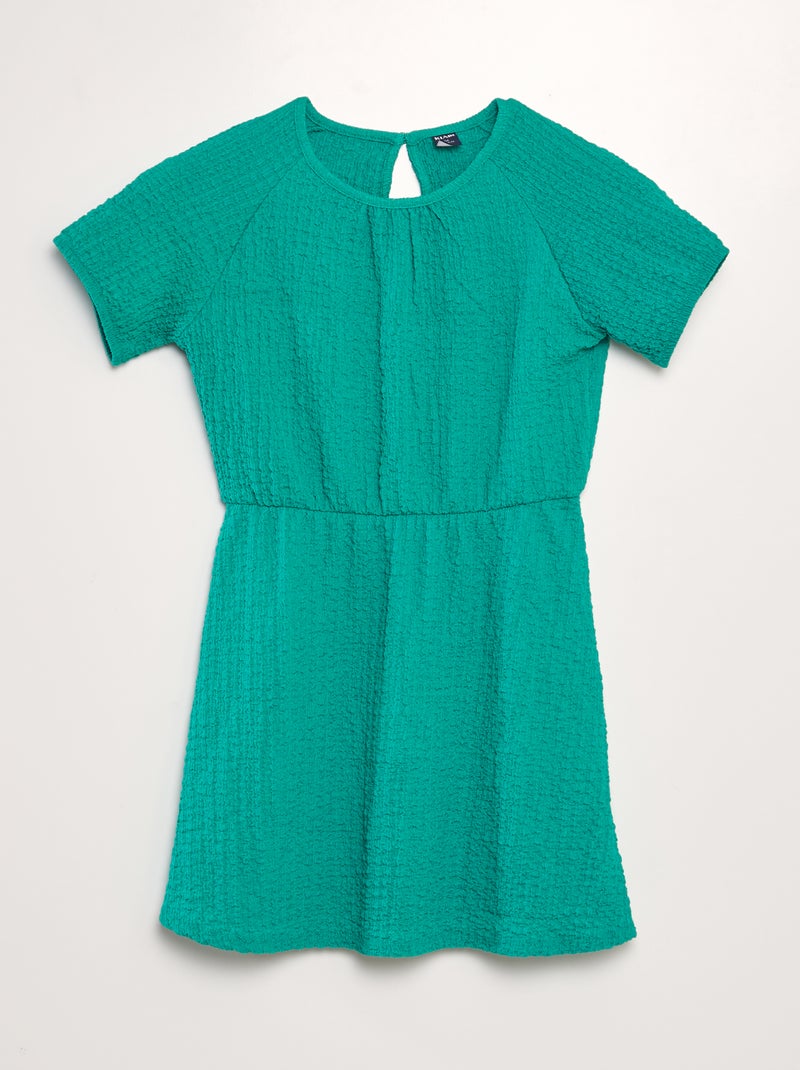 Vestido de malha gofrada VERDE - Kiabi