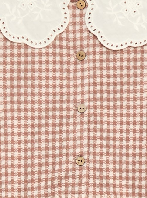 Vestido de malha jacquard com gola Claudine - Kiabi