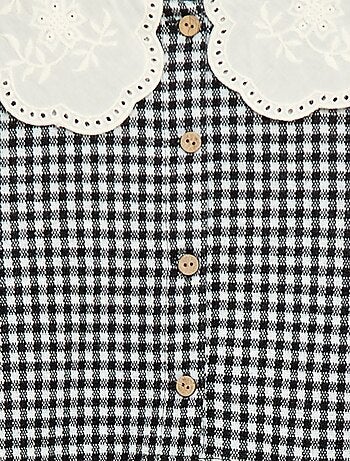 Vestido de malha jacquard com gola Claudine