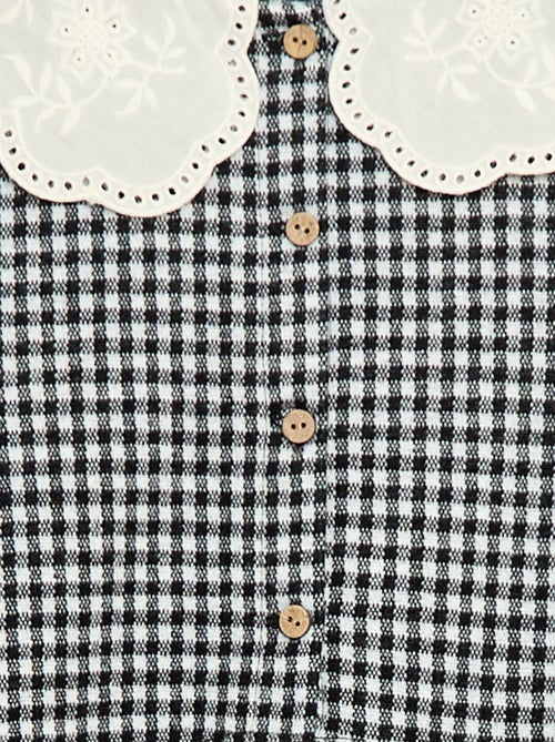 Vestido de malha jacquard com gola Claudine - Kiabi