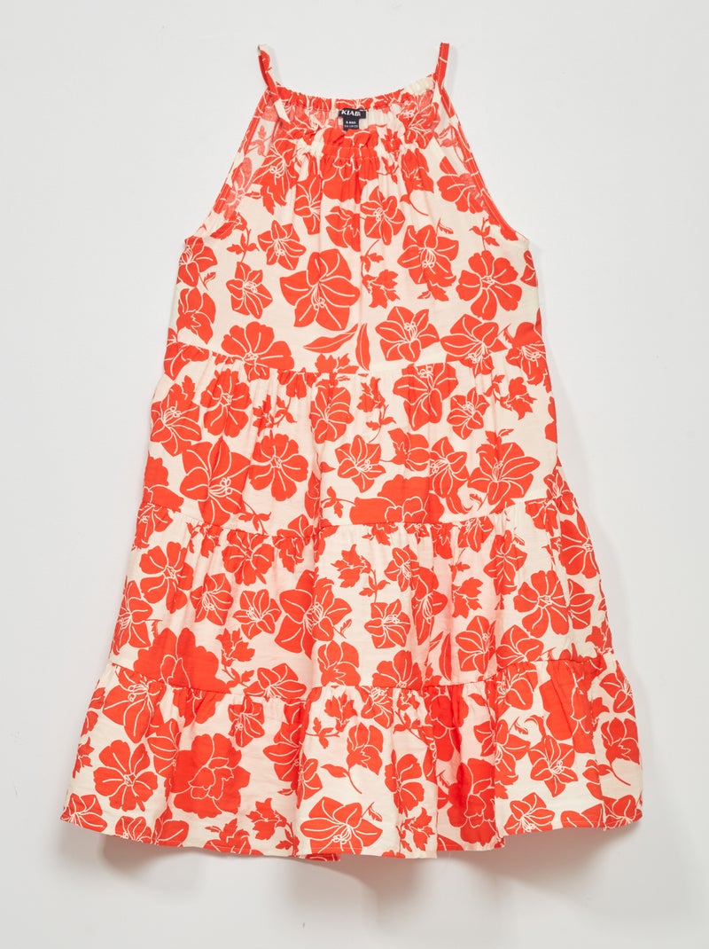 Vestido de malha leve com motivo VERMELHO - Kiabi