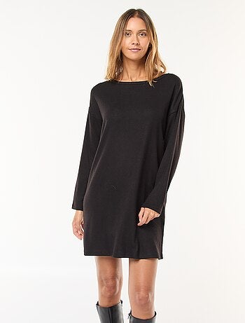 Vestido de malha macia com mangas compridas