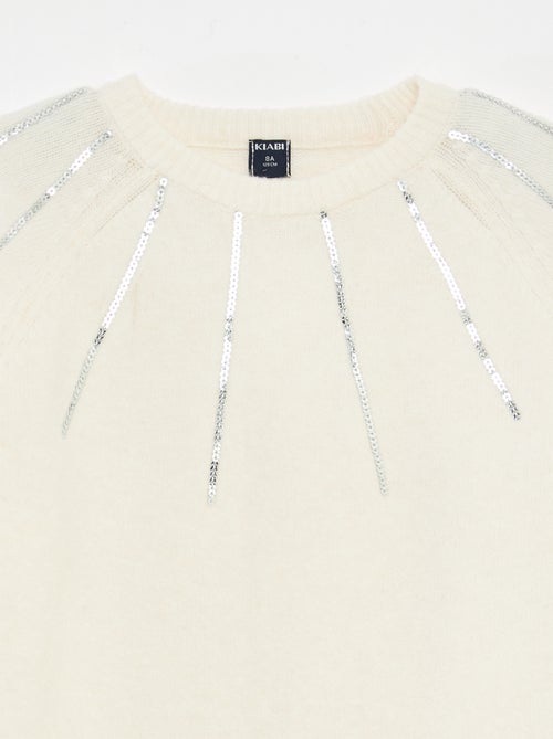 Vestido de malha midi com lantejoulas - Kiabi