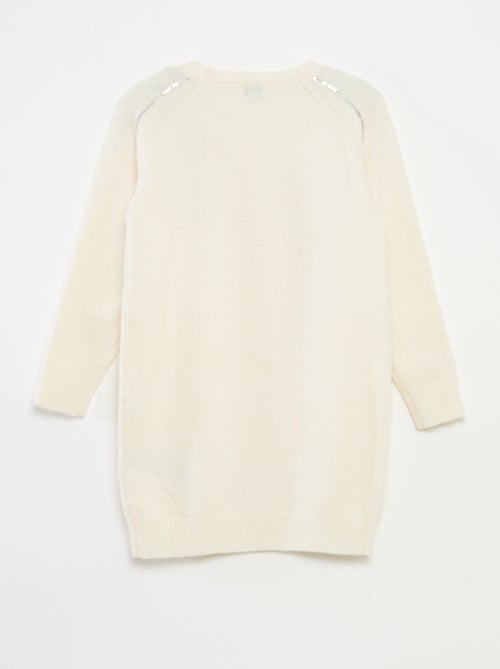 Vestido de malha midi com lantejoulas - Kiabi