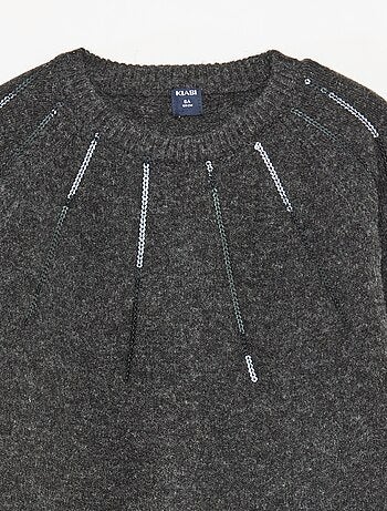 Vestido de malha midi com lantejoulas