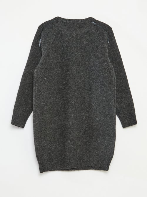 Vestido de malha midi com lantejoulas - Kiabi