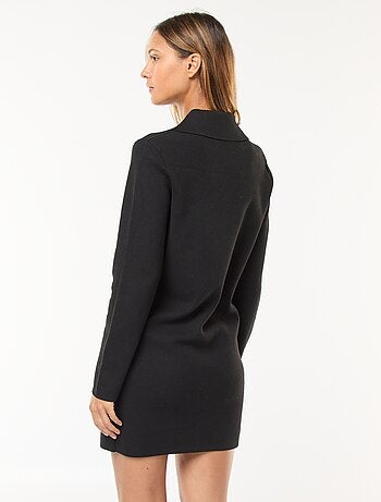 Vestido de malha otomana com abotoadura dupla