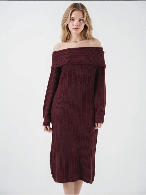 Vestido de malha oversized com ombros à mostra bdart - Kiabi Vestido de malha oversized com ombros à mostra bdart - Kiabi