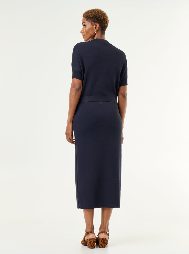 Vestido de malha pesada Azul - Kiabi