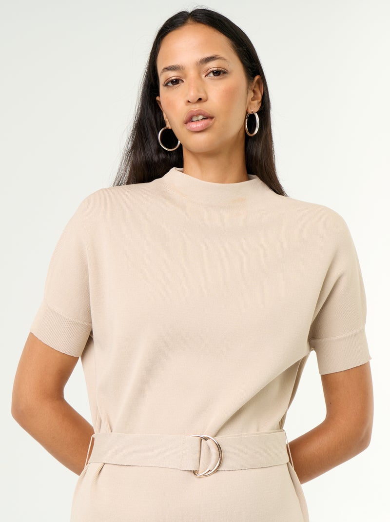 Vestido de malha pesada Cinza - Kiabi