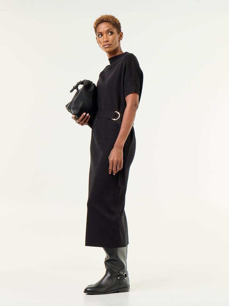 Vestido de malha pesada Preto - Kiabi