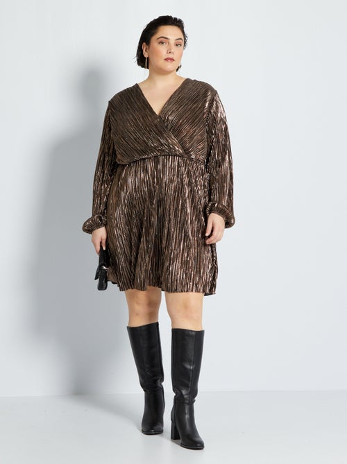 Vestido de malha plissada - Kiabi