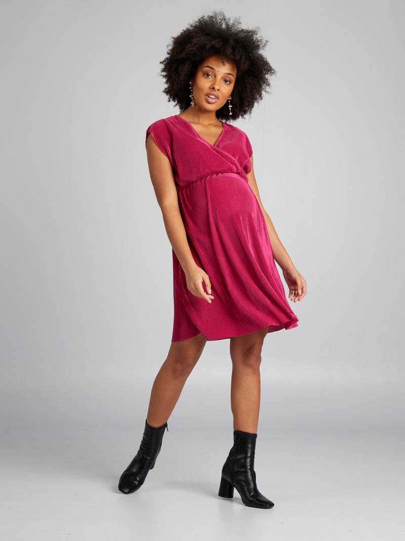 Vestido de malha plissada ROSA - Kiabi