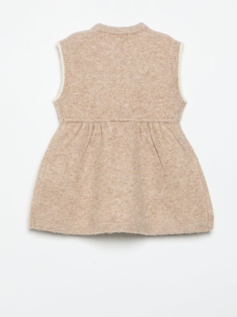 Vestido de malha sem mangas Bege - Kiabi