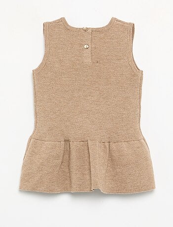 Vestido de malha sem mangas com laços