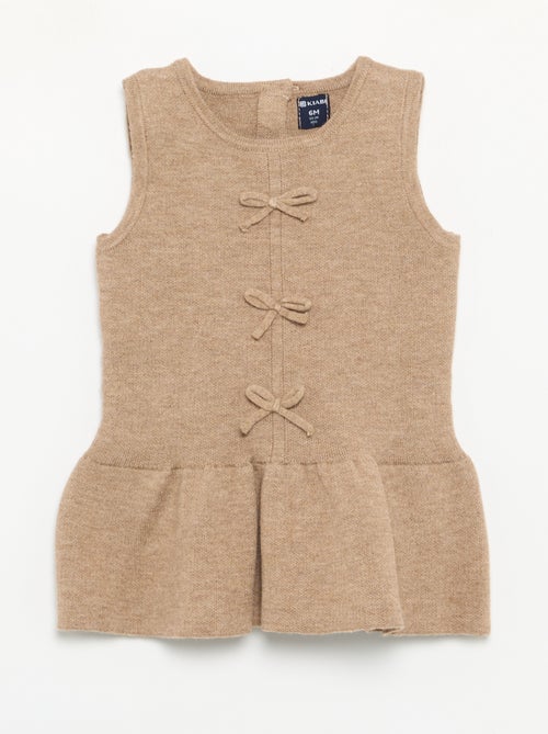 Vestido de malha sem mangas com laços - Kiabi