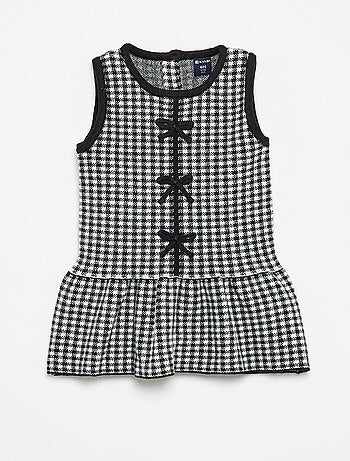 Vestido de malha sem mangas com laços